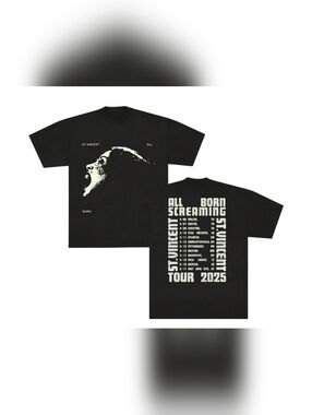 St Vincent All Born Screaming 2025 Extended Tour Tee XL Black 100% Cotton NWOT